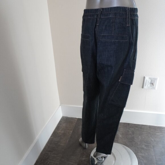 Brunello Cucinelli Jeans Monili Tab Tapered Leg Blue Denim 100% Cotton Size 4 - Picture 5 of 10